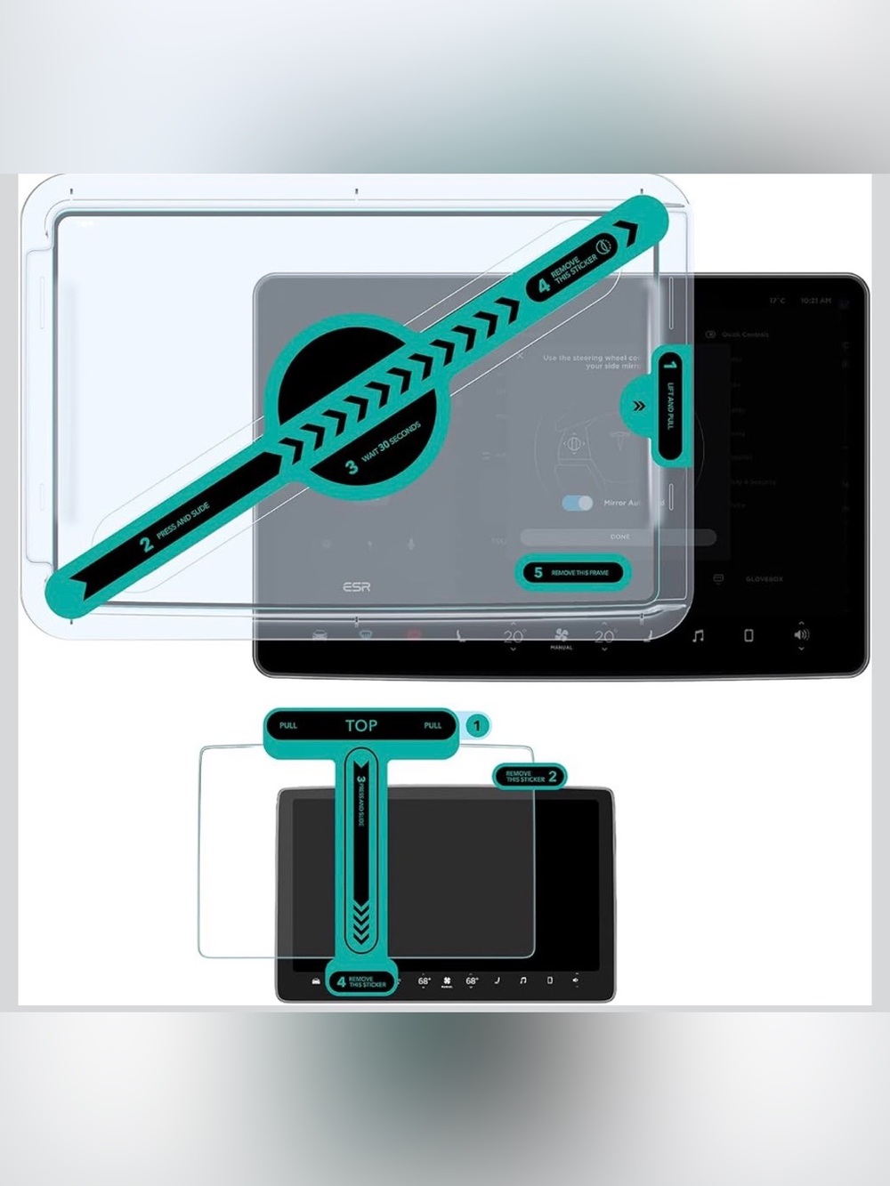 New ESR Tempered Glass Screen Protector for Tesla Model 3 2025/2024 Highland